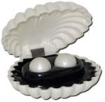 pearlescent pleasure balls luxurious clam shell storage case