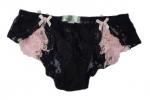 Panties Pink & Black Lace Panels Small- Medium Pants Underwear Knickers Cute