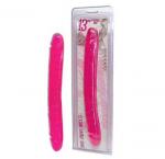 Crystal Jelly Double Dong 13" Silicone Dildo Flexible 33cm Veined Flexible Pink