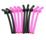Hens Night Colour Straws Pack of 10 Black and Pink