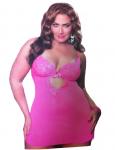 Bright Pink Chemise 2 Piece Women Queen Intimates Sleepwear Lingerie XL STM9646