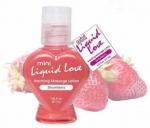 Strawberry edible massage oil heats up when massaged into the skin