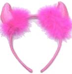 Pink Devil Horn with Fur Trim