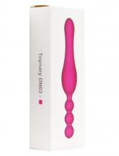 Toynary DN03 Silicone Double End Wand Massager Pink Dildo Flexible Unisex Probe