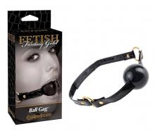 Pipedream Fetish Fantasy Gold Ball Gag Black Bondage Gags Muzzle
