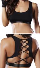 Knockout Sports Bra Black Large Microfiber Comfort Corset Back Athleisure Style