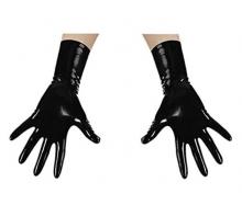 Saxenfelt Latex Short Gloves Black Rubber Small 100% Natural Latex Rubber Fetish